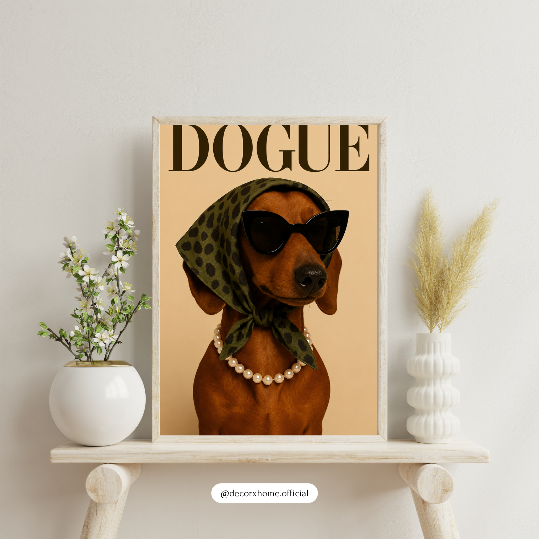 DOGUE™ Fashion Dachshund Poster – Chic Dog Lover Wall Art