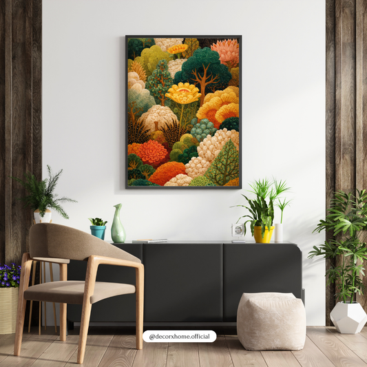 Botanical Garden Landscape Wall Art Poster – Vintage Floral Nature Illustration | Decorxhome