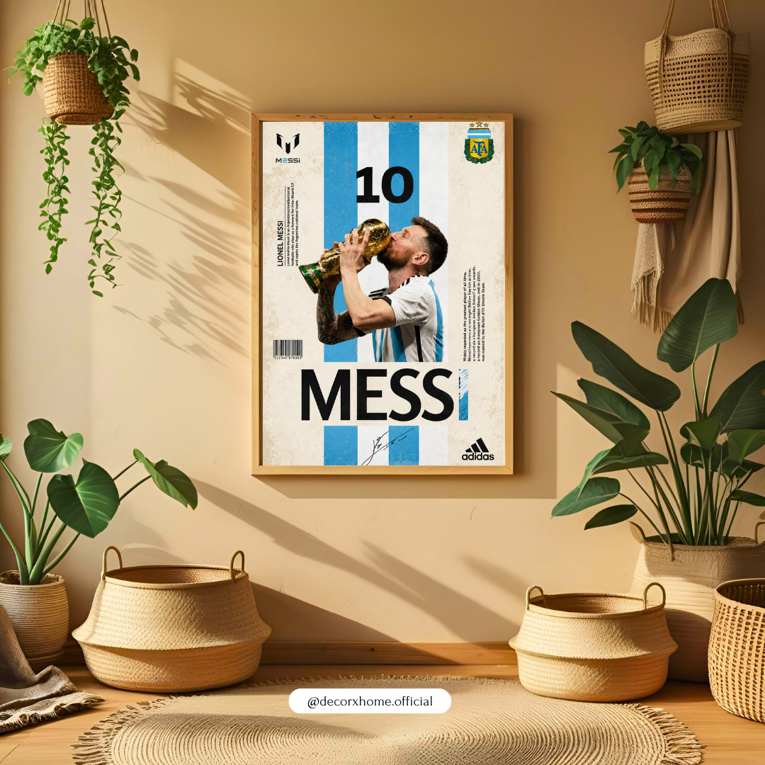 Football Legend World Champion Poster | Trophy Celebration Wall Art by DecorxHome