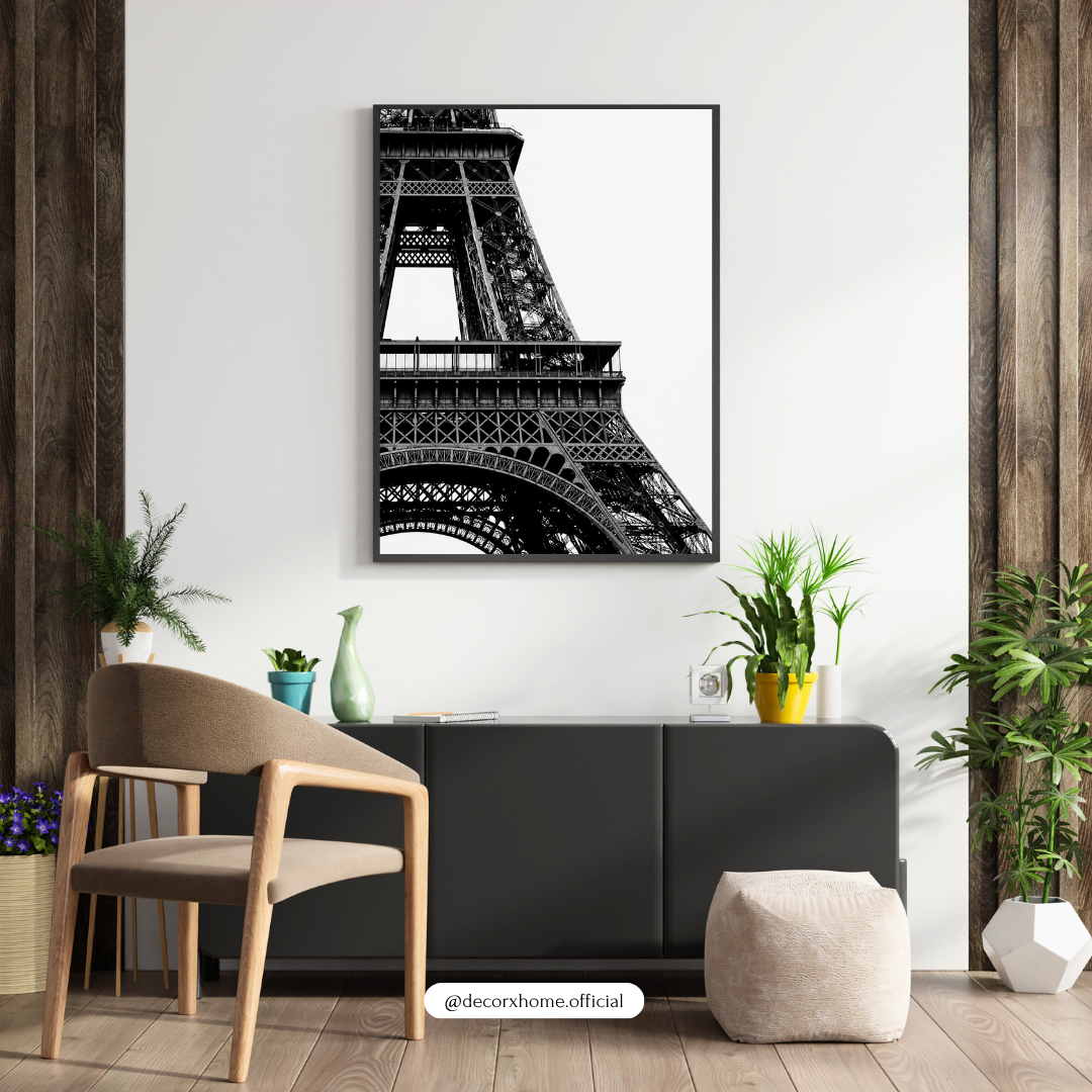 Eiffel Tower Black & White Poster | Paris Photography Wall Art | DecorexHome