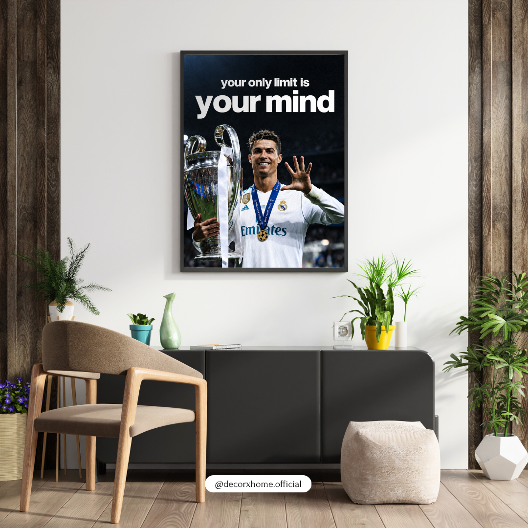 Cristiano Ronaldo “Your Only Limit Is Your Mind” Football Motivation Wall Poster | Decorexhome