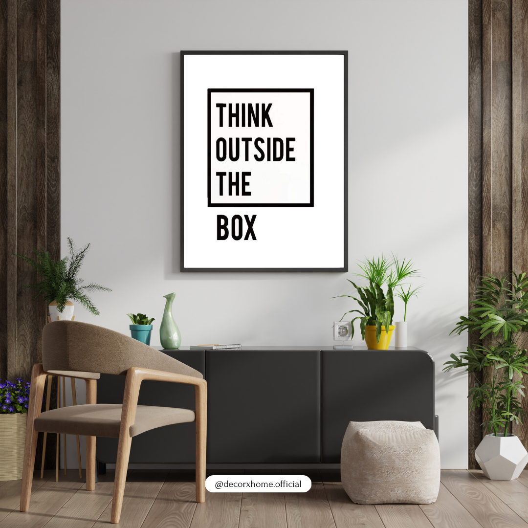 Think Outside The Box – Minimal Motivational Wall Poster