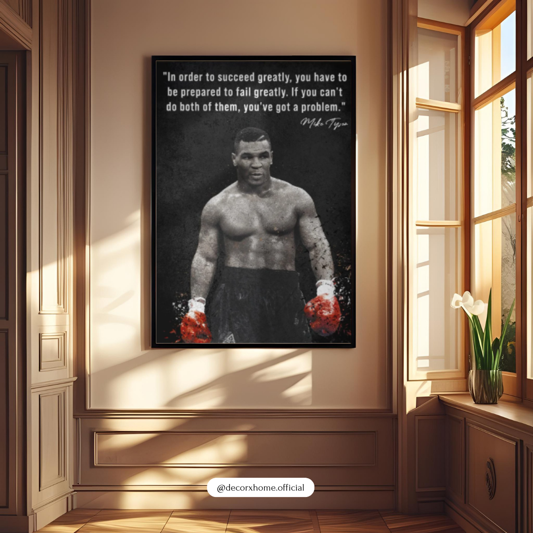 Mike Tyson Motivational Quote Poster | Boxing Inspiration Wall Art | Decorxhome