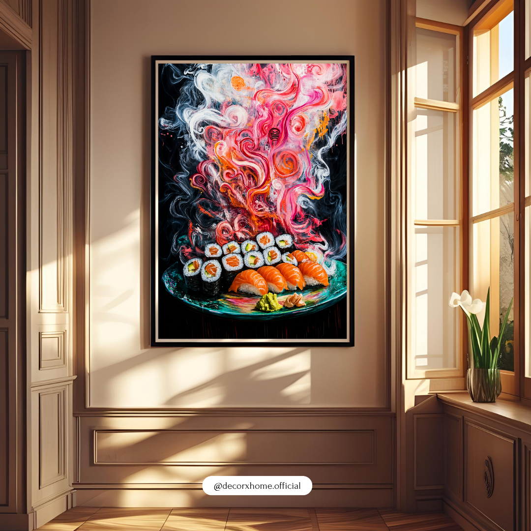 Vibrant Sushi & Japanese Food Aesthetic Wall Art