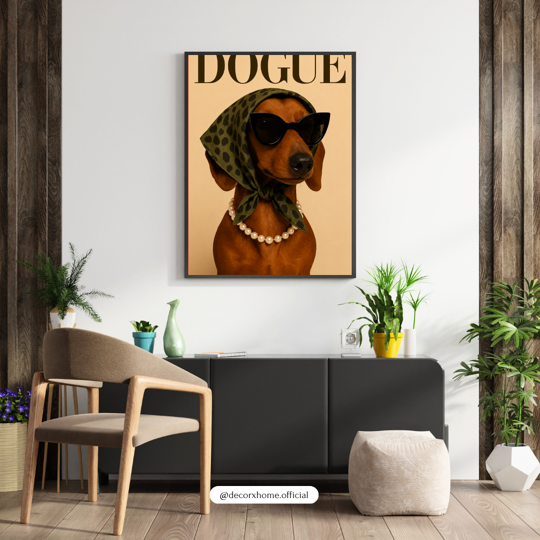 DOGUE™ Fashion Dachshund Poster – Chic Dog Lover Wall Art