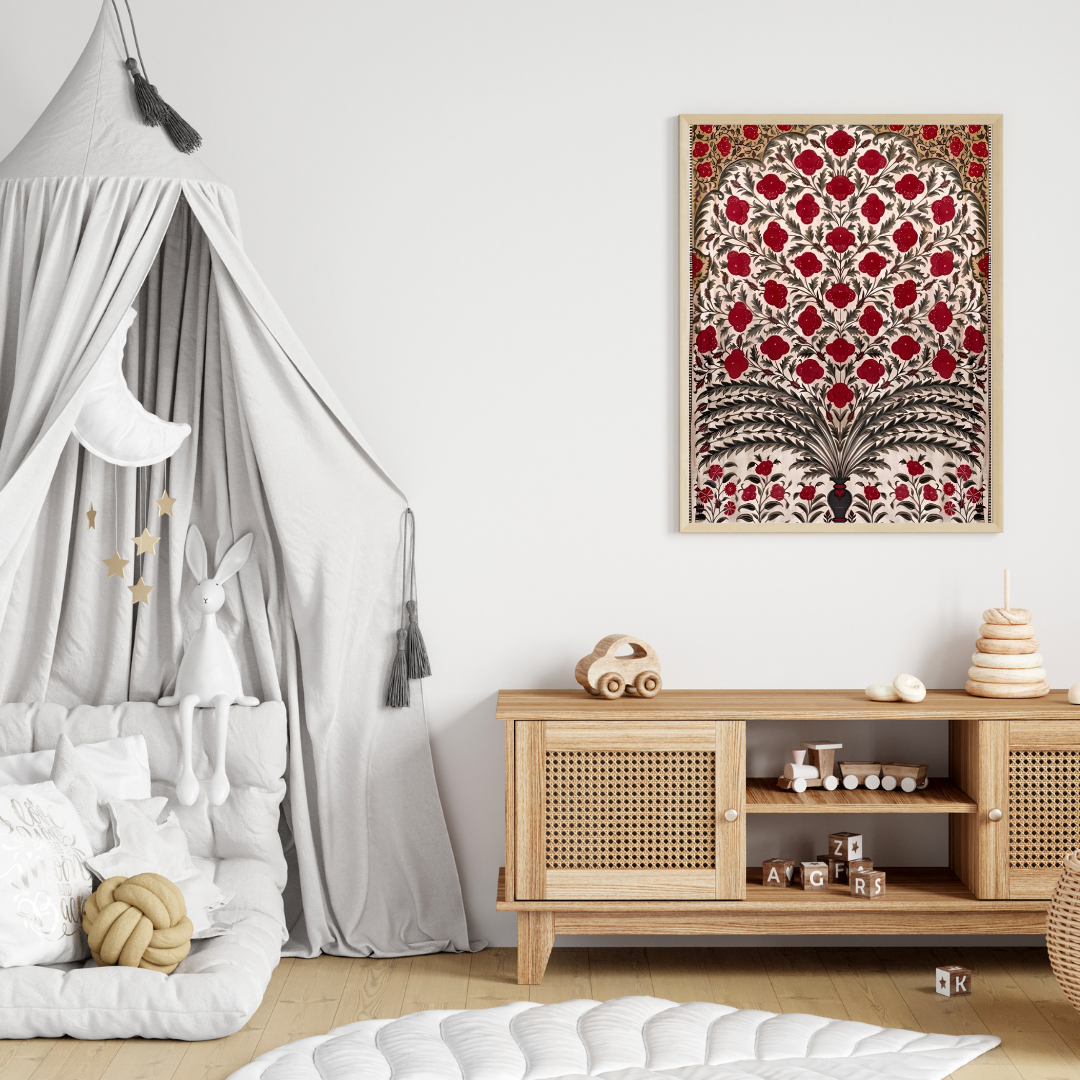 Royal Mughal Floral Art – Traditional & Cultural Poster 🌸
