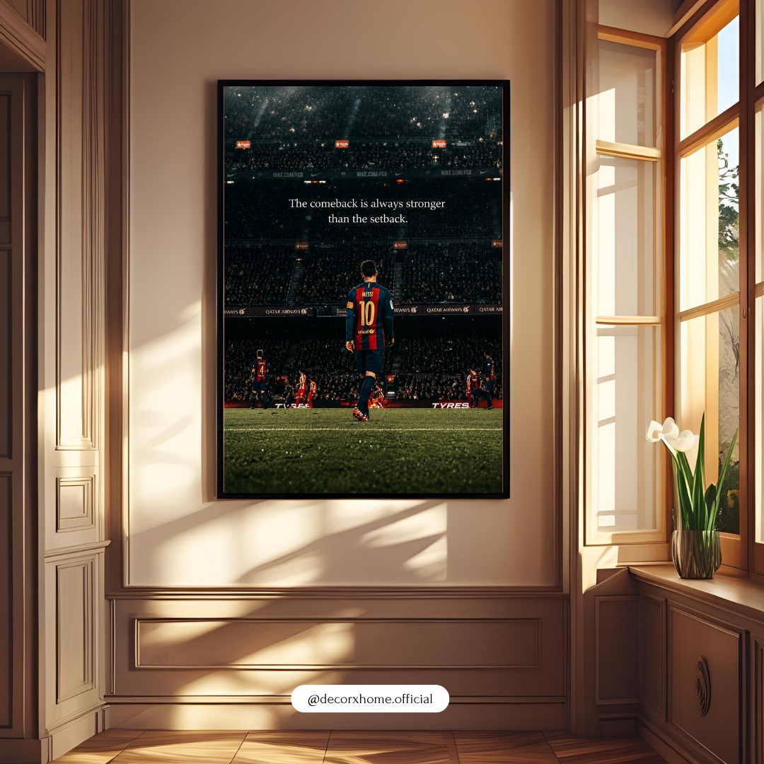The Comeback Motivation Poster | Football Legend Inspirational Wall Art | Decorexhome
