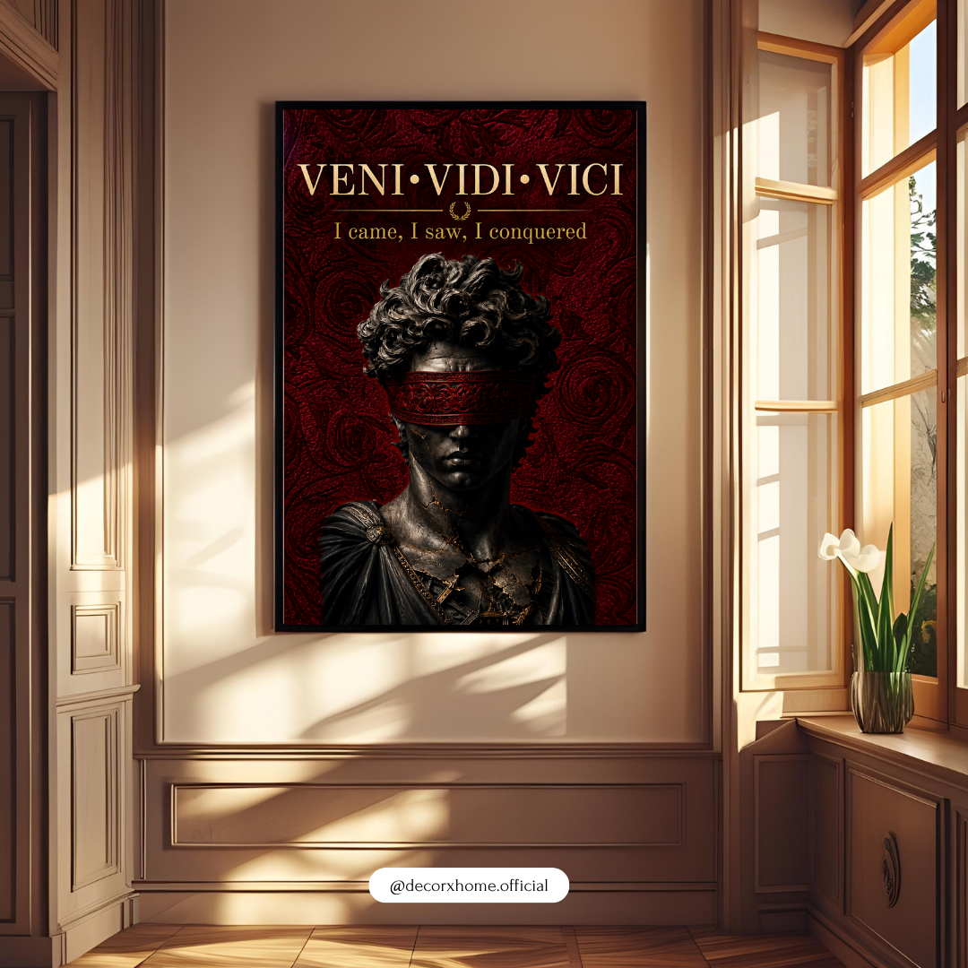 Veni Vidi Vici – I Came, I Saw, I Conquered | Roman Warrior Motivational Wall Poster | Decorexhome