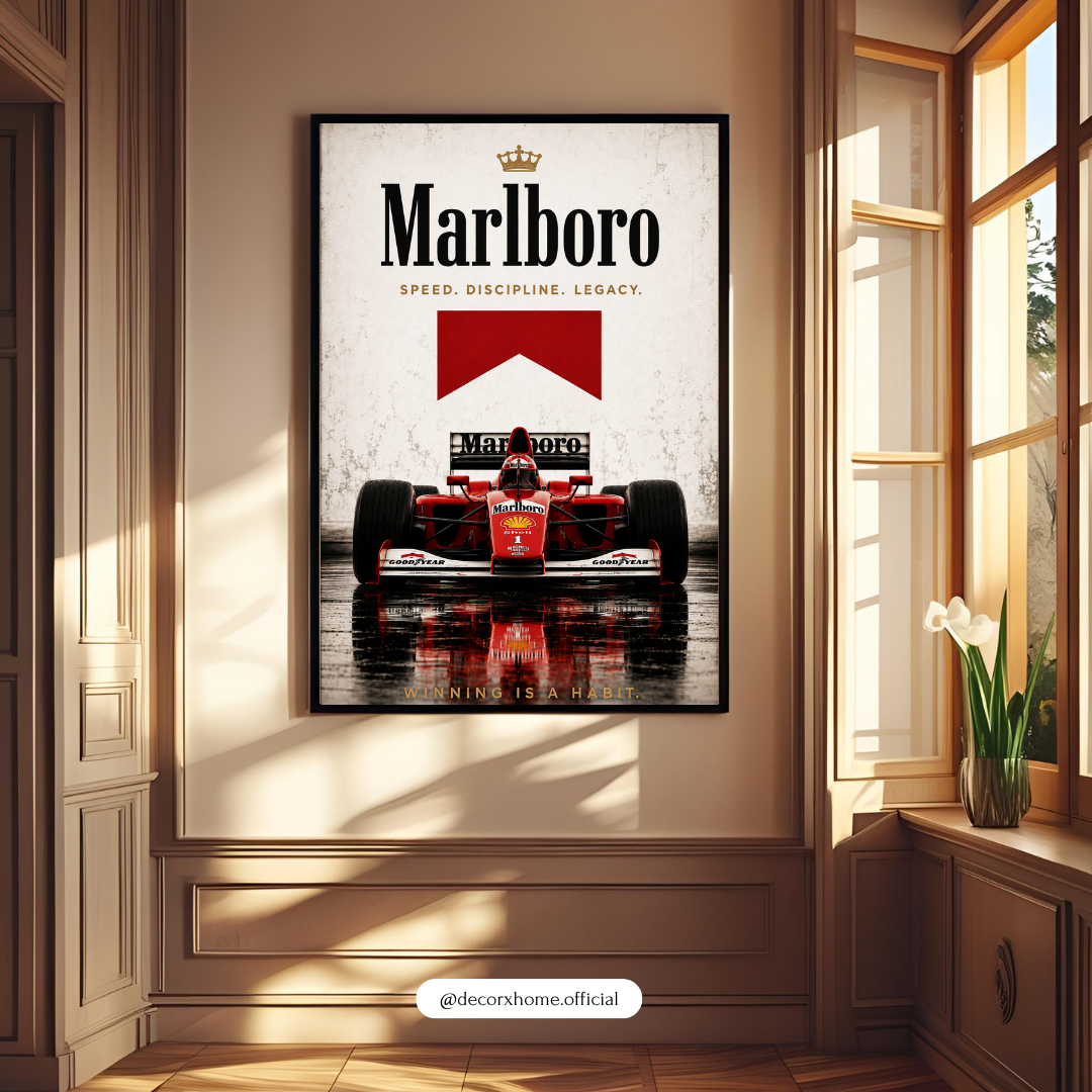 Marlboro Racing Car Poster | Speed, Discipline & Legacy Motorsport Wall Art | Decorexhome