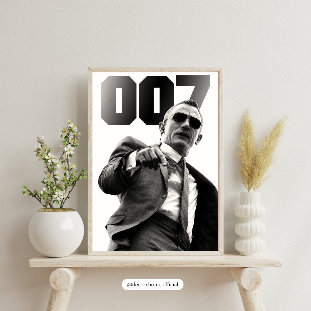 007 James Bond Poster | Minimalist Spy Movie Wall Art by DecorxHome
