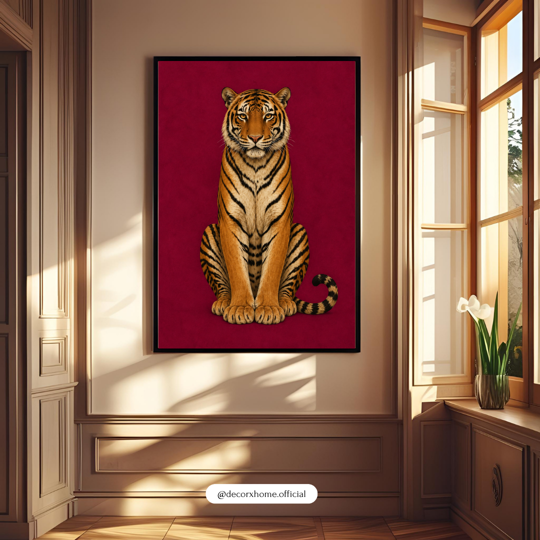 Royal Tiger Wall Art | Majestic Tiger Animal Poster | Luxury Wildlife Artwork | Modern Nature Wall Décor | Decorxho