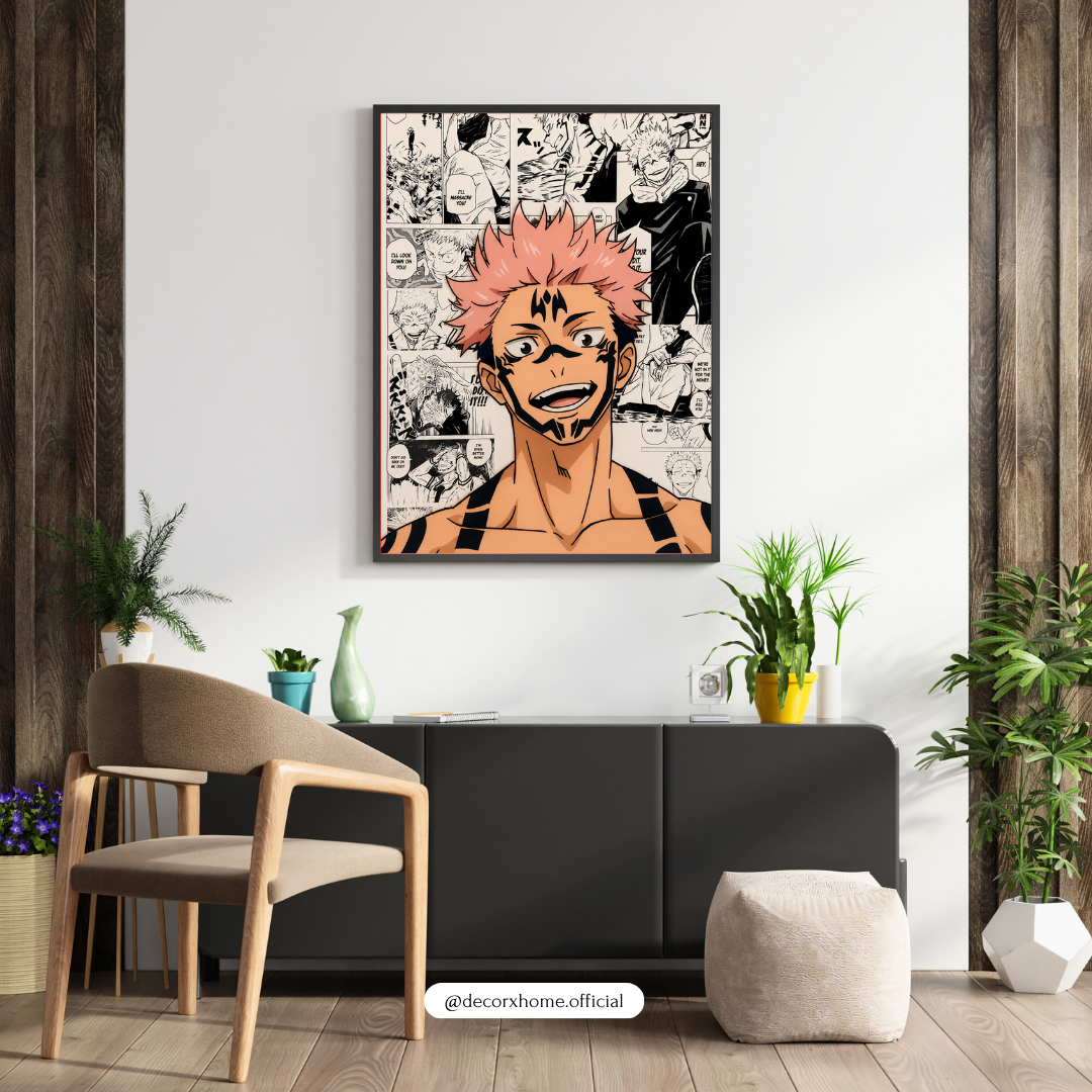 Ryomen Sukuna Manga Poster | Jujutsu Kaisen Anime Wall Art Print | Decorxhome