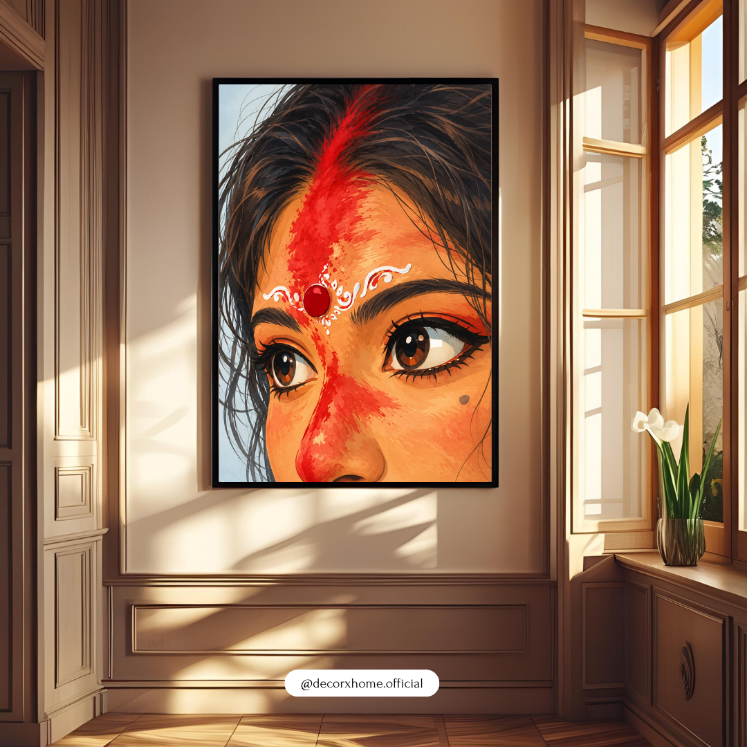 Indian Woman Portrait Wall Art – Traditional Bindi & Cultural Aesthetic Poster | Decorxhome