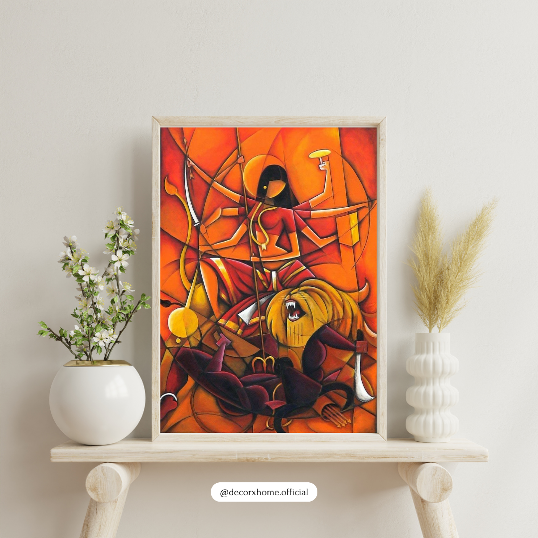 Maa Durga Divine Warrior Spirit – Abstract Strength & Power Wall Poster