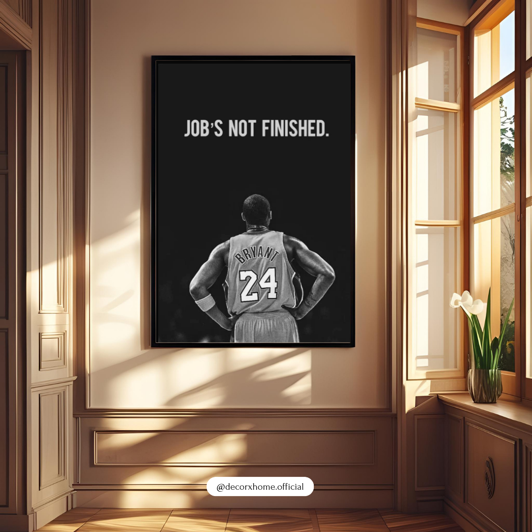 “Job’s Not Finished” Basketball Motivation Poster – Champion Mindset Wall Art | Decorxhome