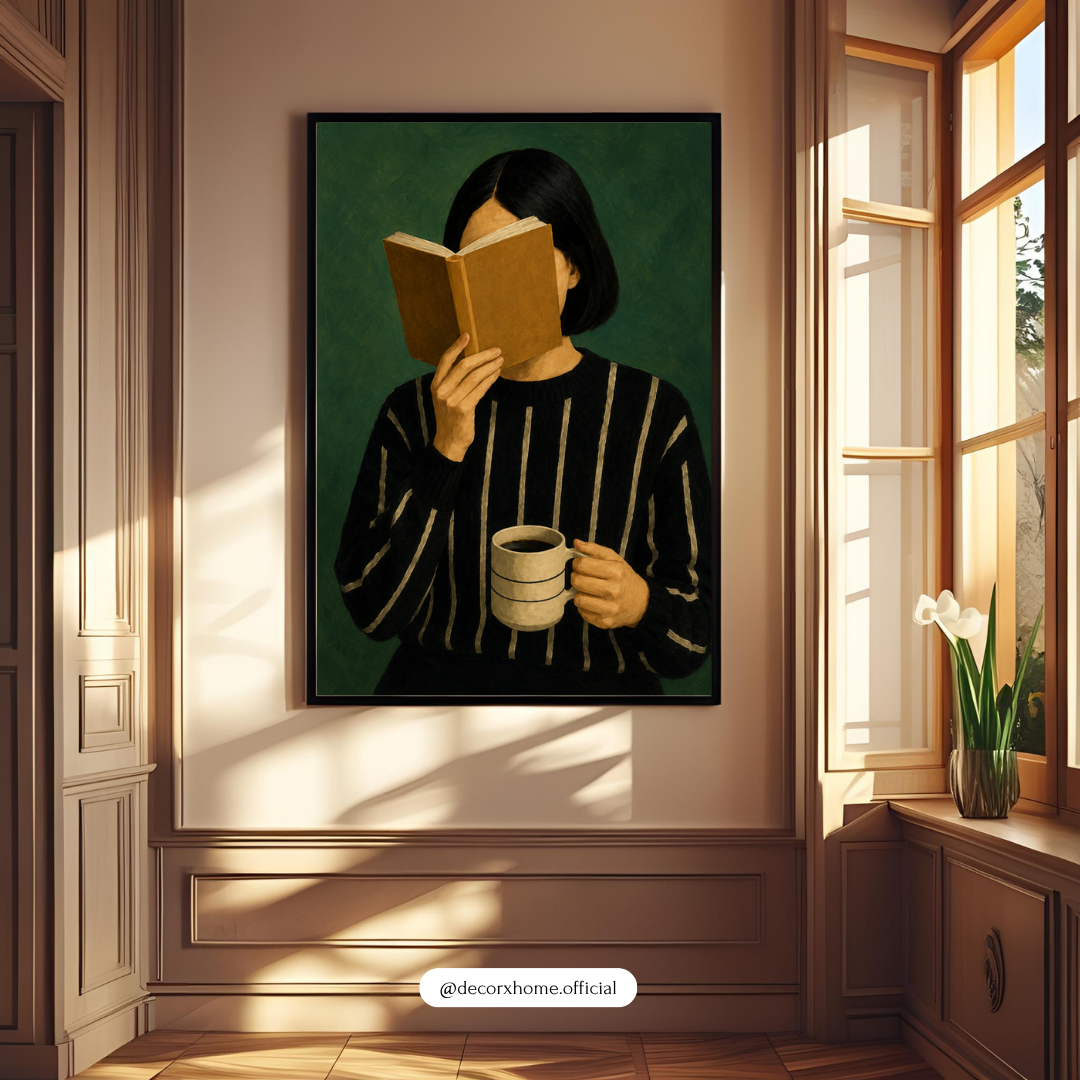 Quiet Reading Moments – Modern Book Lover Wall Art Poster | DecorxHome
