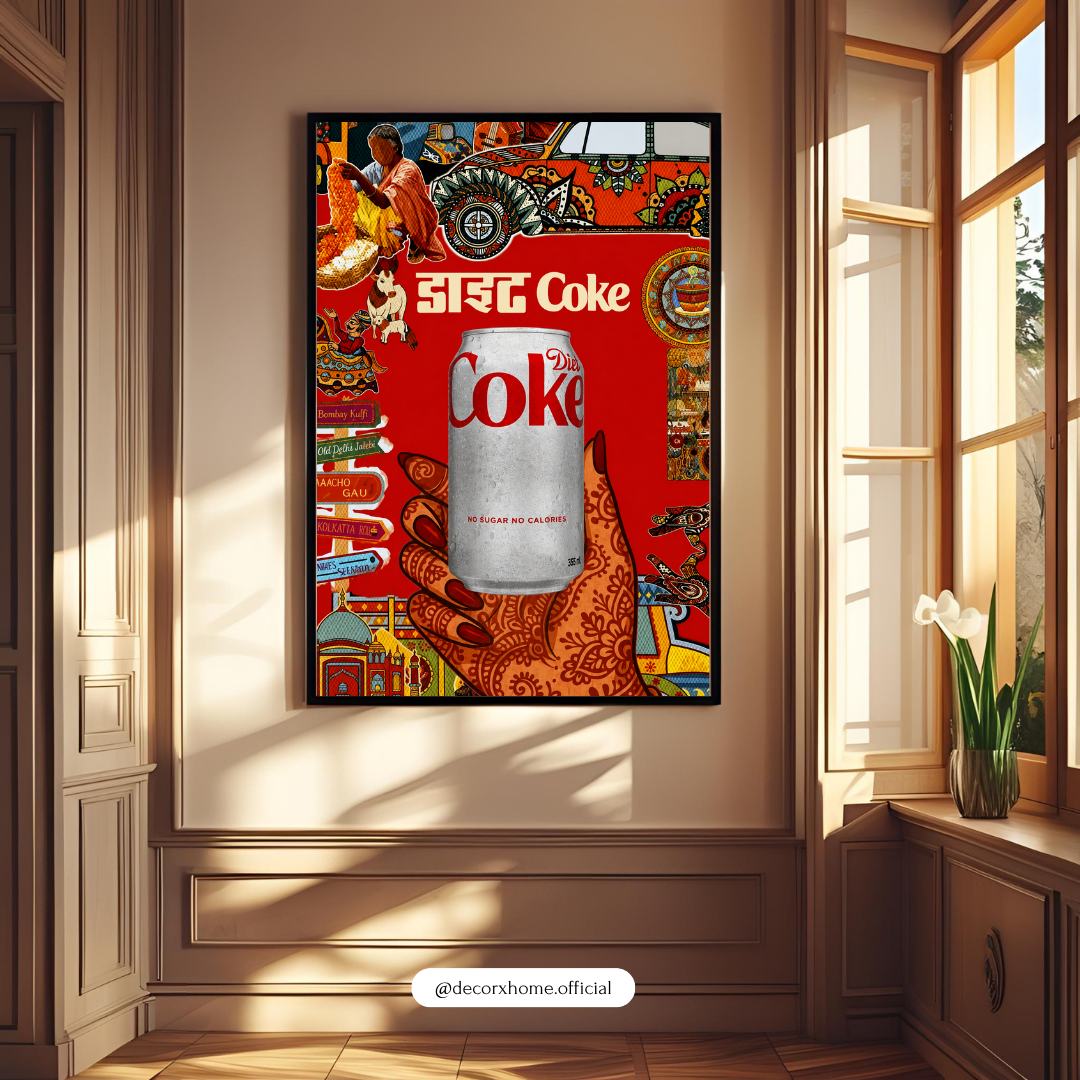 Retro Indian Pop Culture & Cola Vintage Wall Art