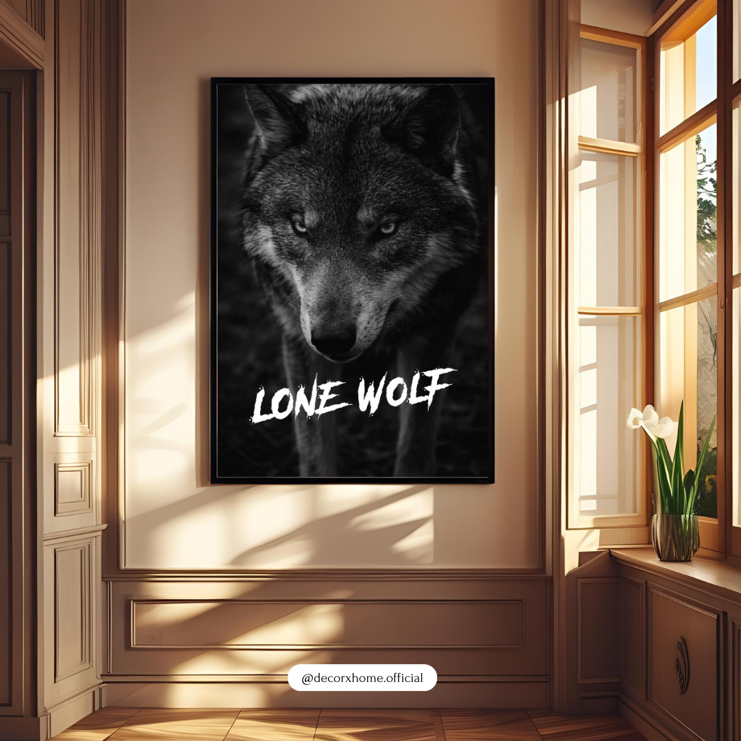 Lone Wolf Motivational Poster | Dark Aesthetic Wolf Wall Art | Decorxhome