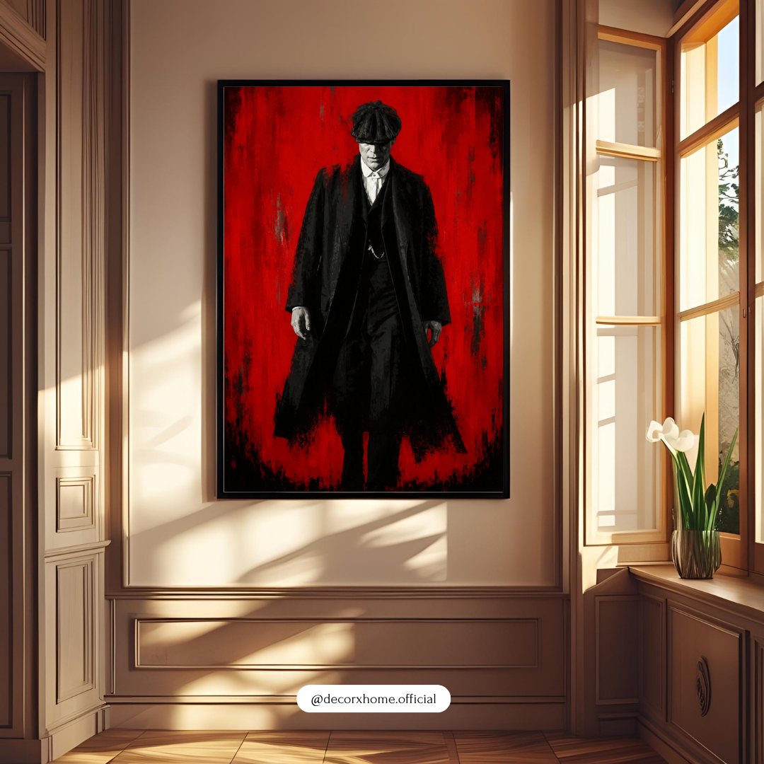 Crimson Noir Man Wall Art Poster | Dark Vintage Aesthetic Print | Decorexhome