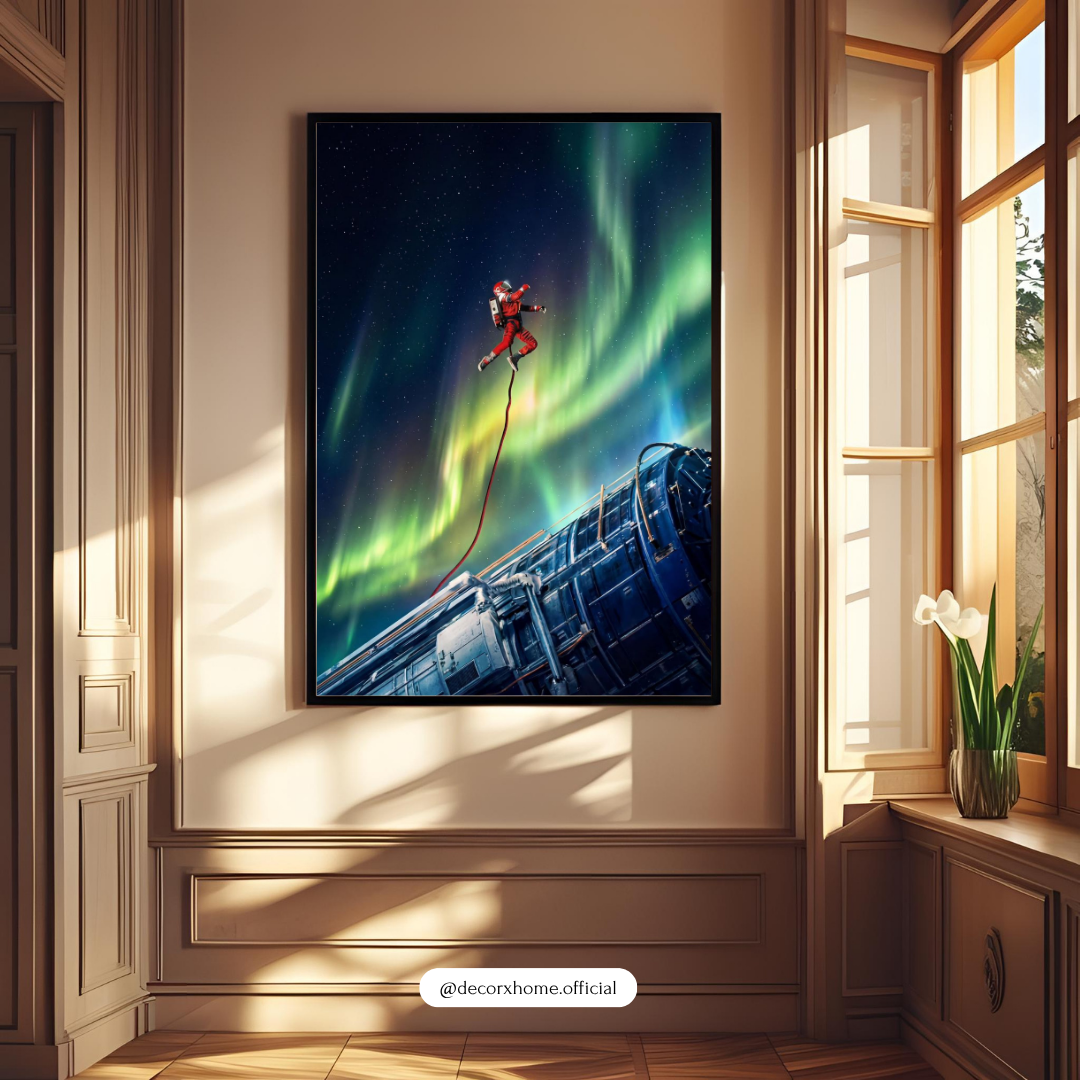Project Hail Mary Aurora Spacewalk Poster | Astronaut Northern Lights Wall Art | Futuristic Galaxy Decor | Aesthetic Sci-Fi Poster | Decorxhome