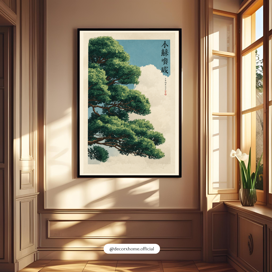 Japanese Pine Tree Wall Art – Japanese Minimalist Nature Poster