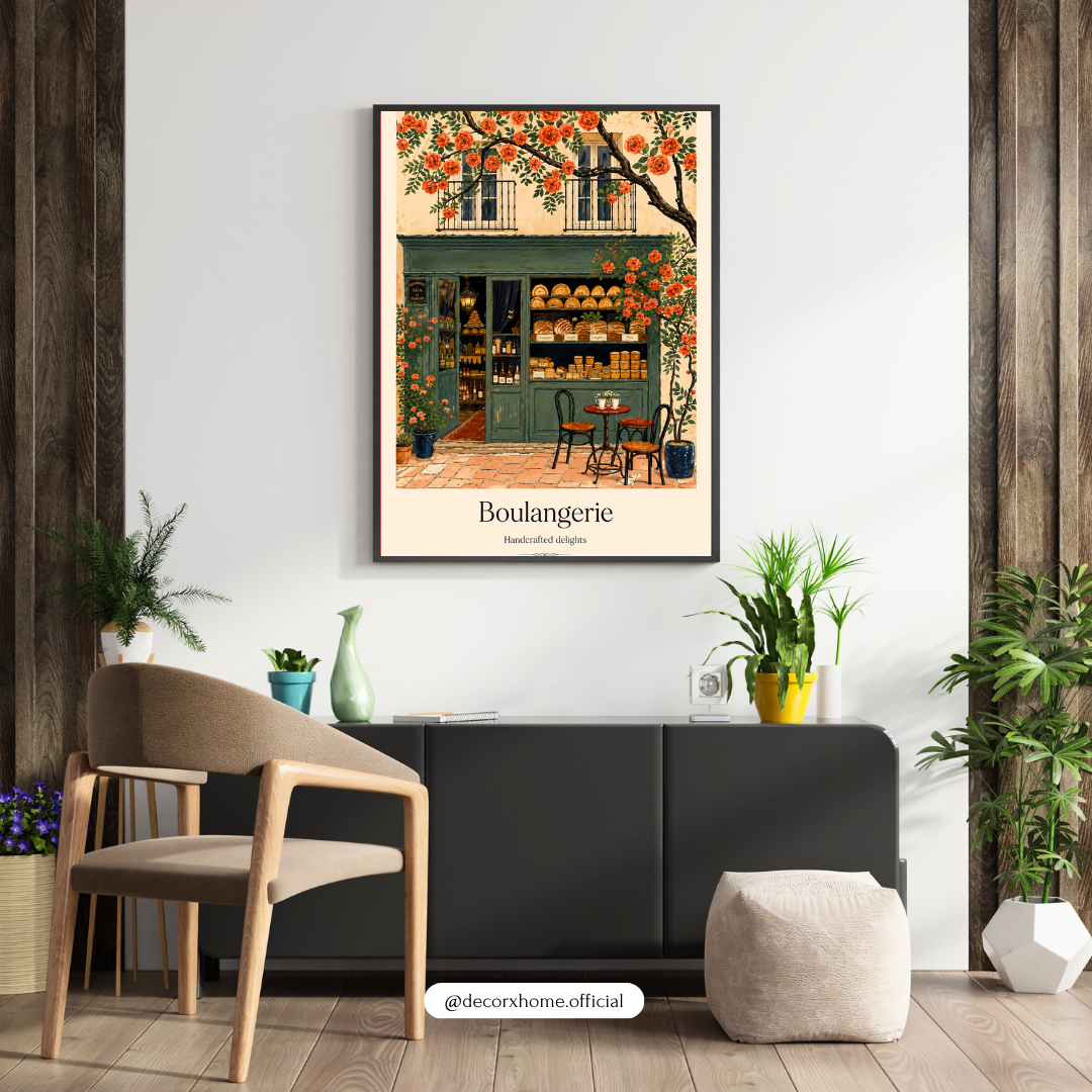 Boulangerie Parisian Bakery Poster – Vintage French Café Wall Art