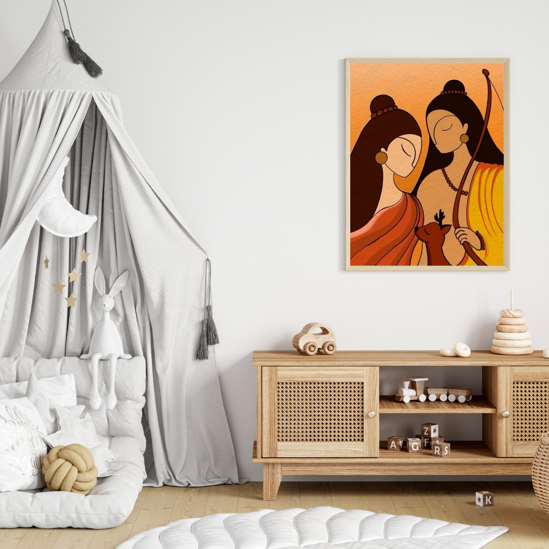 Sacred Love – Ram Sita Spiritual Wall Poster 🏹✨