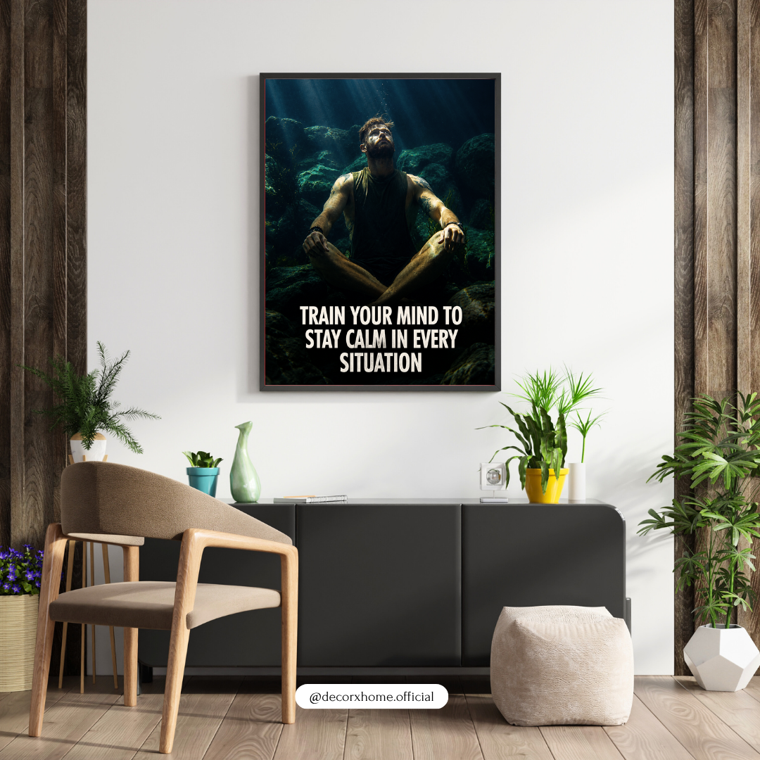 Train Your Mind to Stay Calm Motivational Poster | Stoic Mindset Wall Art | Decorxhome