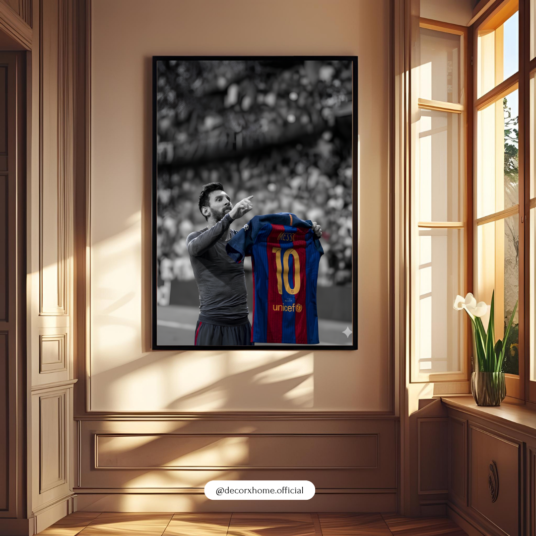 Lionel Messi Football Wall Art – Iconic No. 10 Jersey Poster