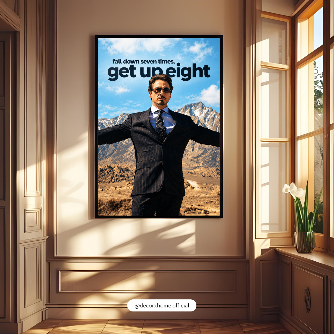 Fall Down Seven Times, Get Up Eight – Motivational Success Wall Poster | Decorexhome