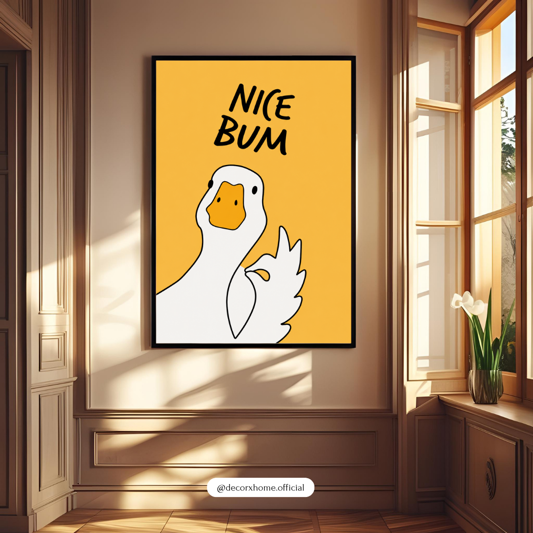 Nice Bum Duck Poster | Funny Bathroom Wall Art Aesthetic Print – Decorxhome