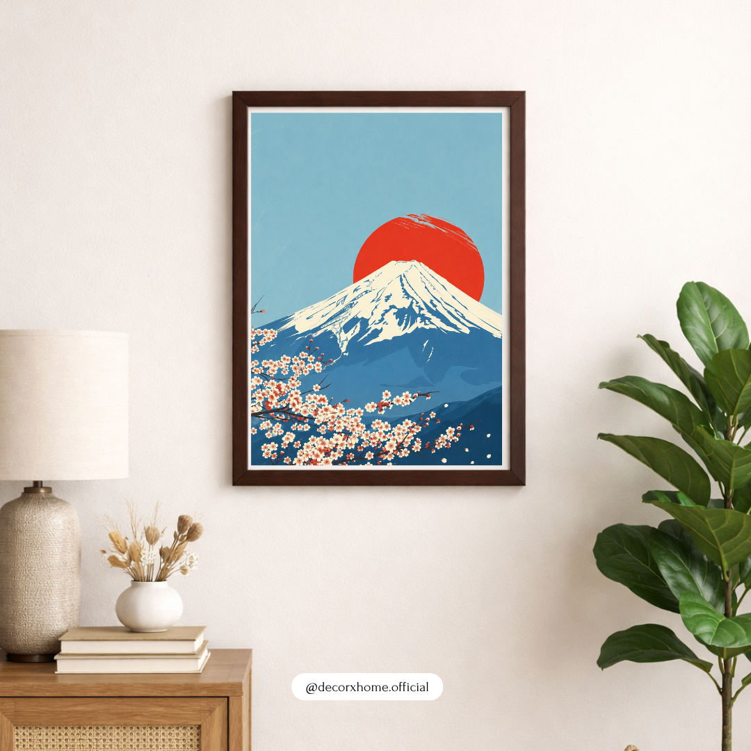 Decorxhome – Mount Fuji Sakura Landscape Wall Art Poster