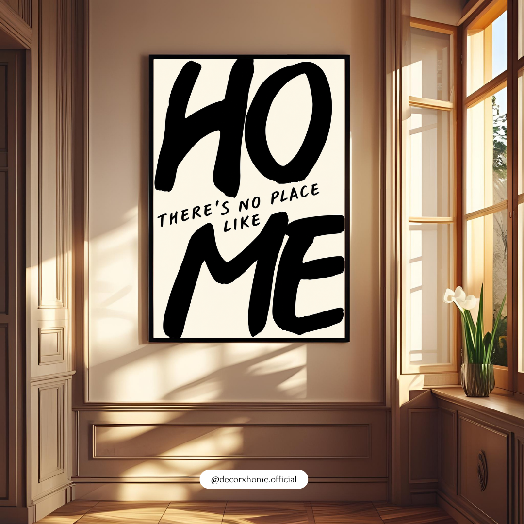Home Sweet Home Typography Poster | Minimalist Black & White Wall Art | Decorxhome