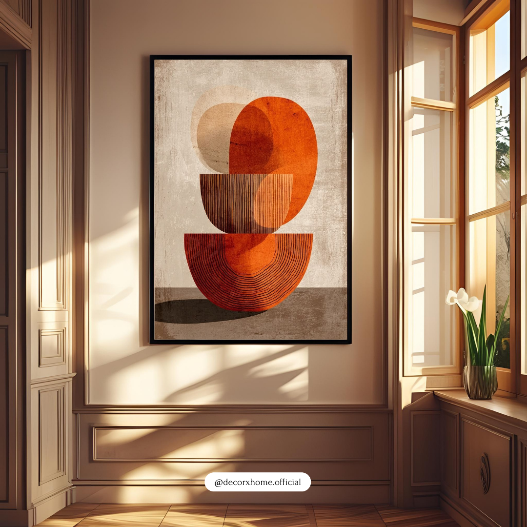 Abstract Terracotta Balance Wall Art Poster – Modern Geometric Minimalist Design | Decorxhome