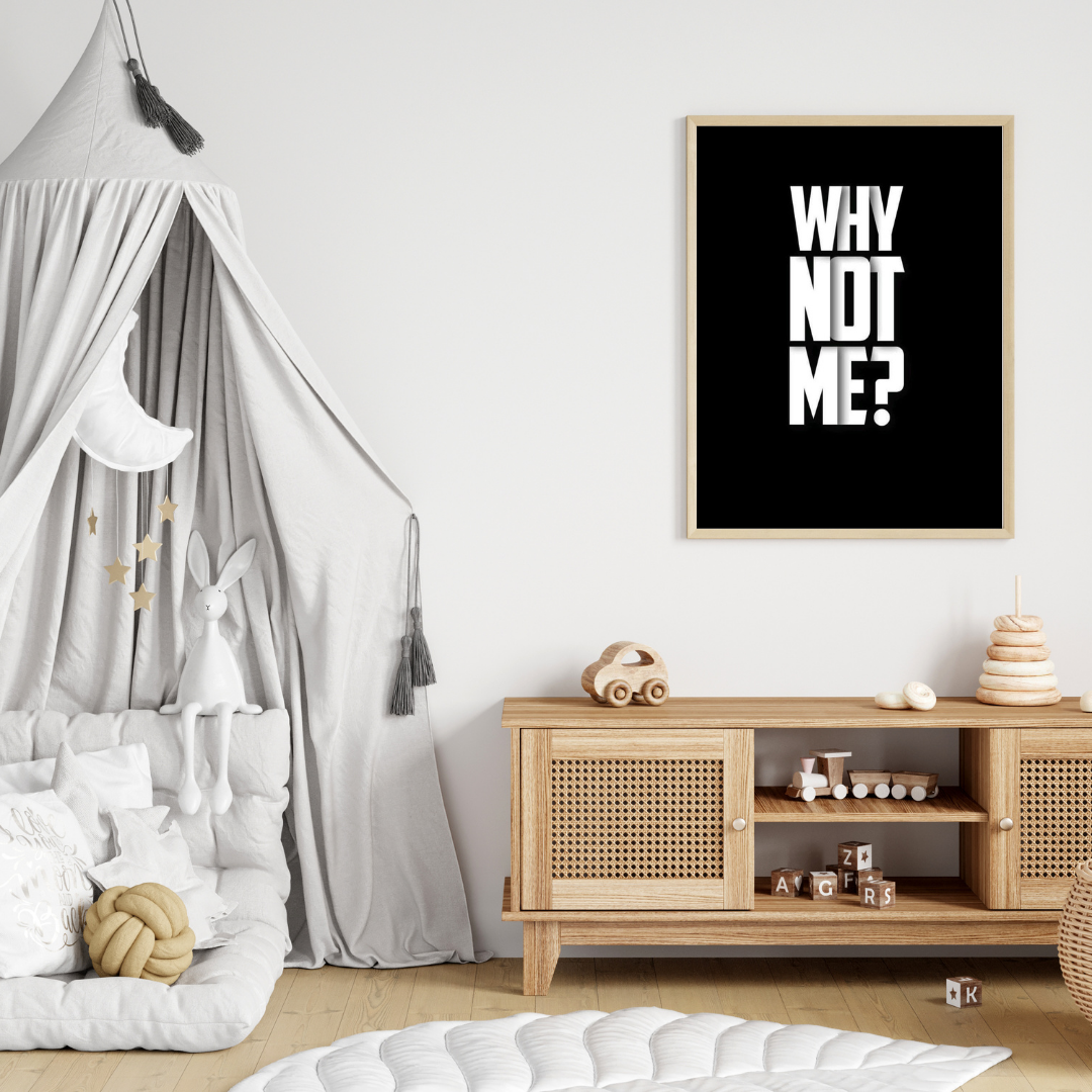 🔥 “Why Not Me?” Motivational Wall Poster 🖤