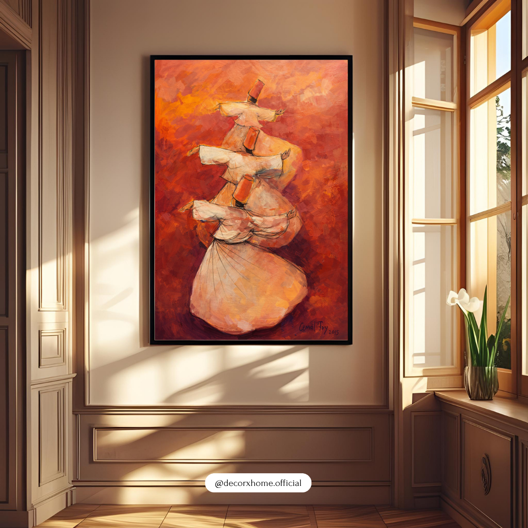 Sufi Whirling Dervish Wall Art Poster | Spiritual Dance Painting | Abstract Sufi Art Print | Decorxhome