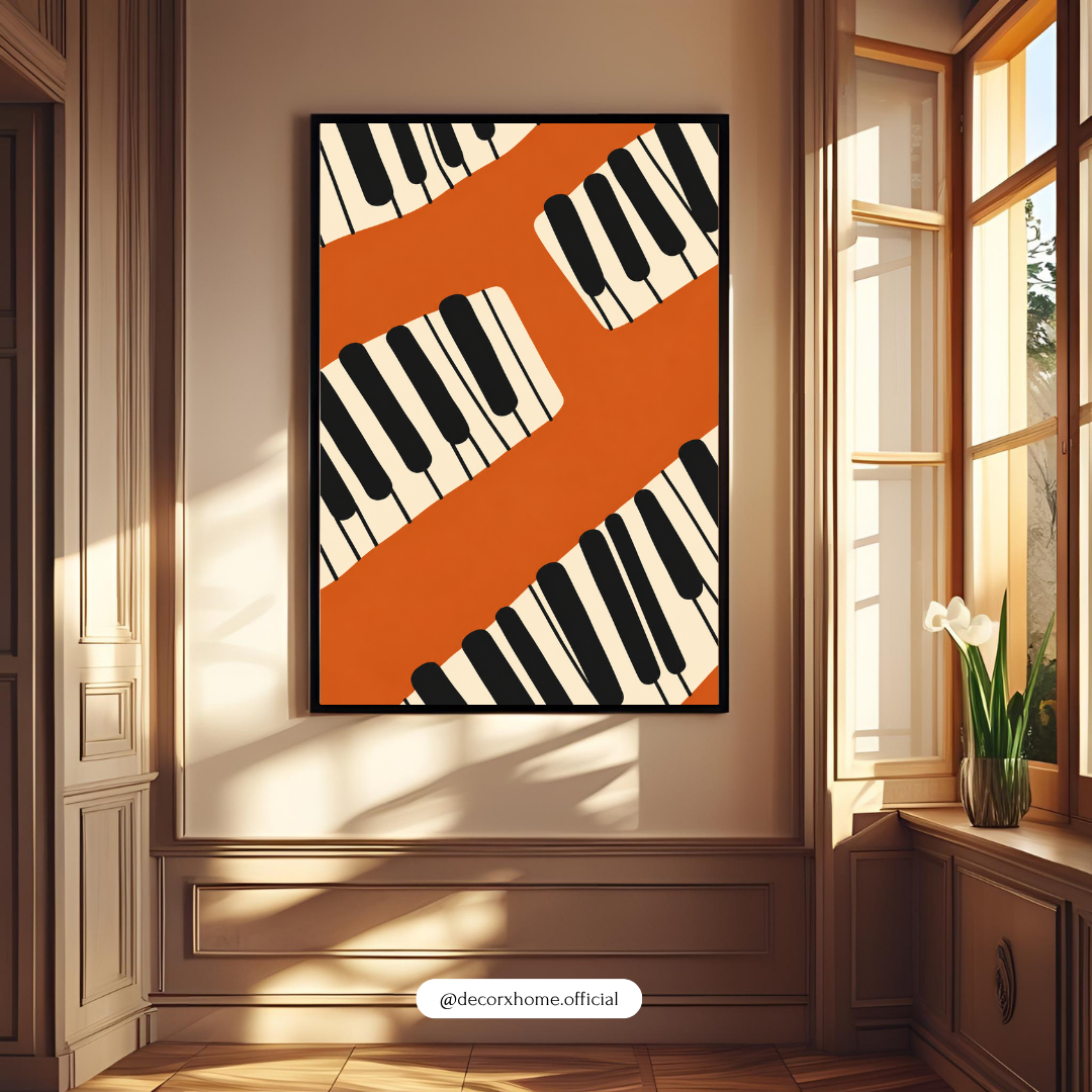 Abstract Piano Keys Music Wall Art Poster | Modern Music Lover Decor | Decorexhome