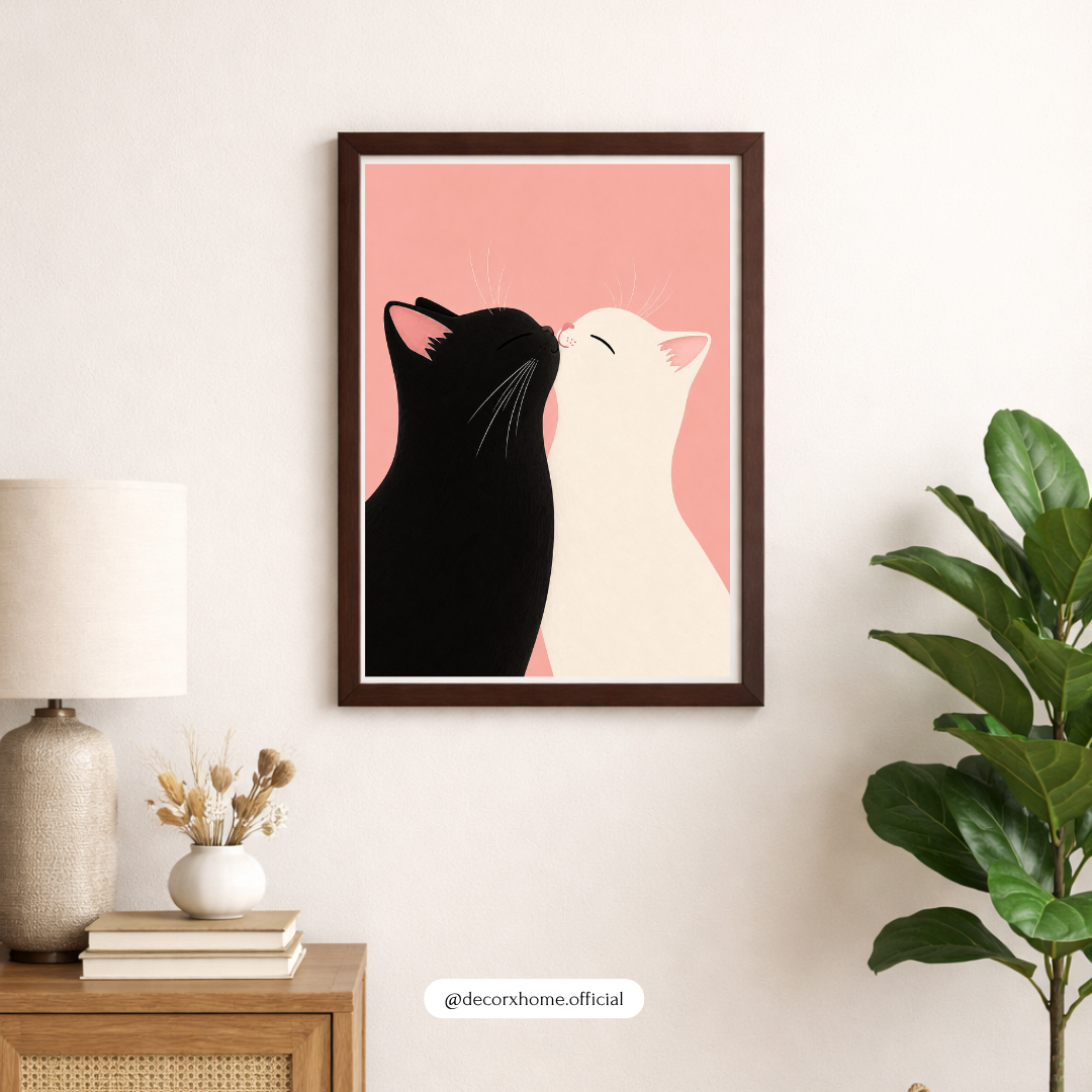 Decorxhome – Minimalist Love Cats Wall Art Poster