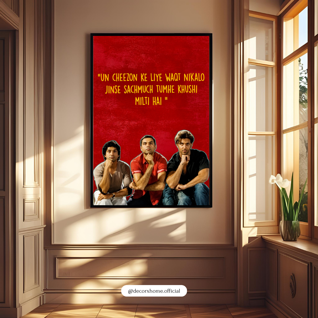 3 Idiots Poster | Bollywood Friendship Quote Wall Art | Indian Movie Artwork | Inspirational Hindi Movie Décor | College & Friendship Wall Art | Decorexhome