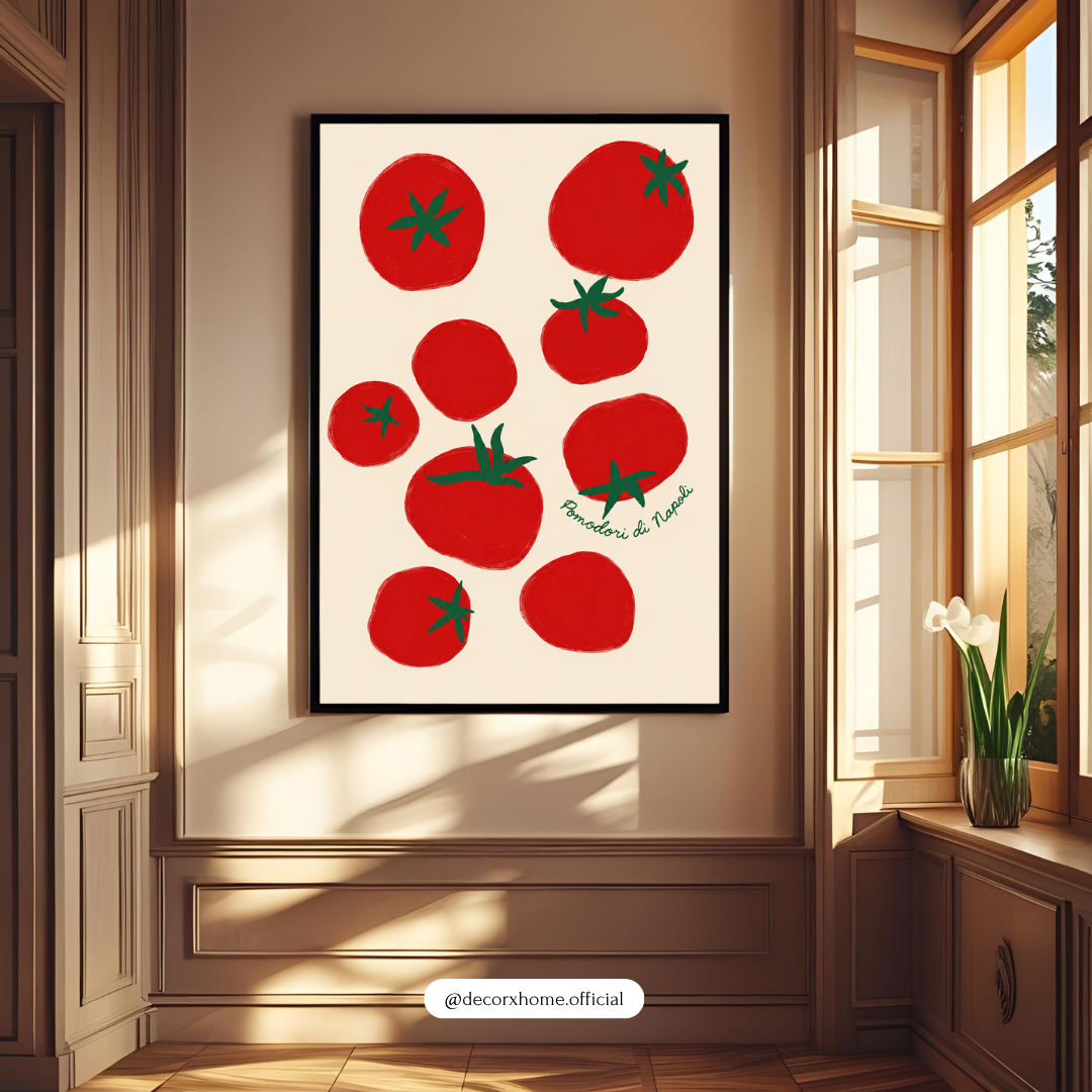 Pomodoro Art Print – Modern Tomato Kitchen Wall Art Poster | DecorxHome