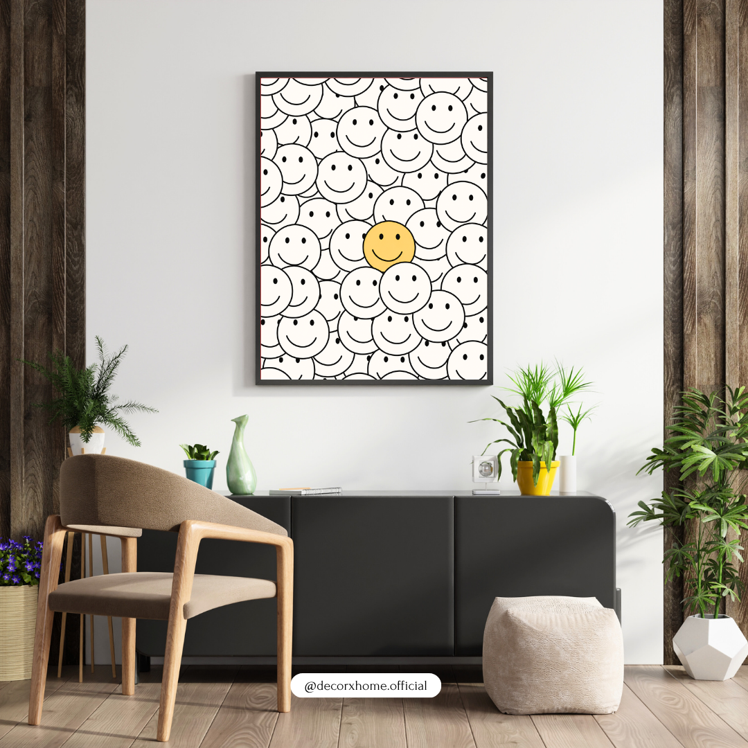 Stand Out Smiley Face Poster | Minimalist Positive Wall Art by DecorxHome