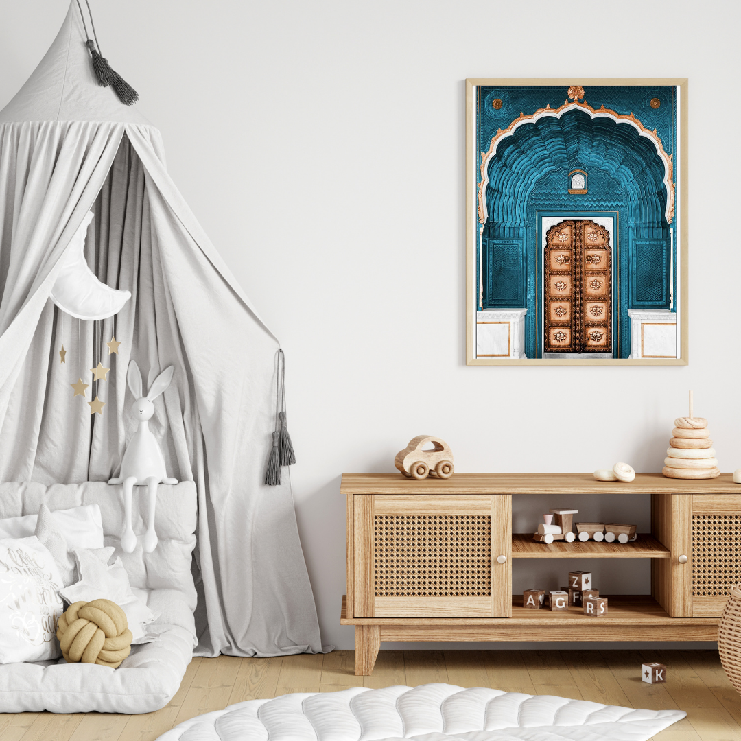 Royal Rajasthani Doorway Poster – Heritage Wall Art of India’s Architectural Grandeur 🏰✨