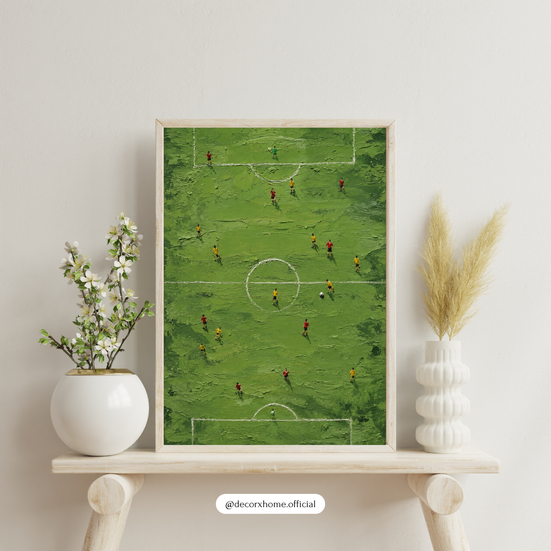 Decorexhome Abstract Football Match Wall Art Poster | Modern Soccer Field Canvas Print | Contemporary Sports Home Decor