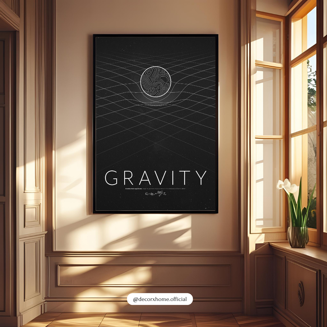 Gravity Minimalist Science Wall Art Poster – Space & Physics Design | Decorxhome