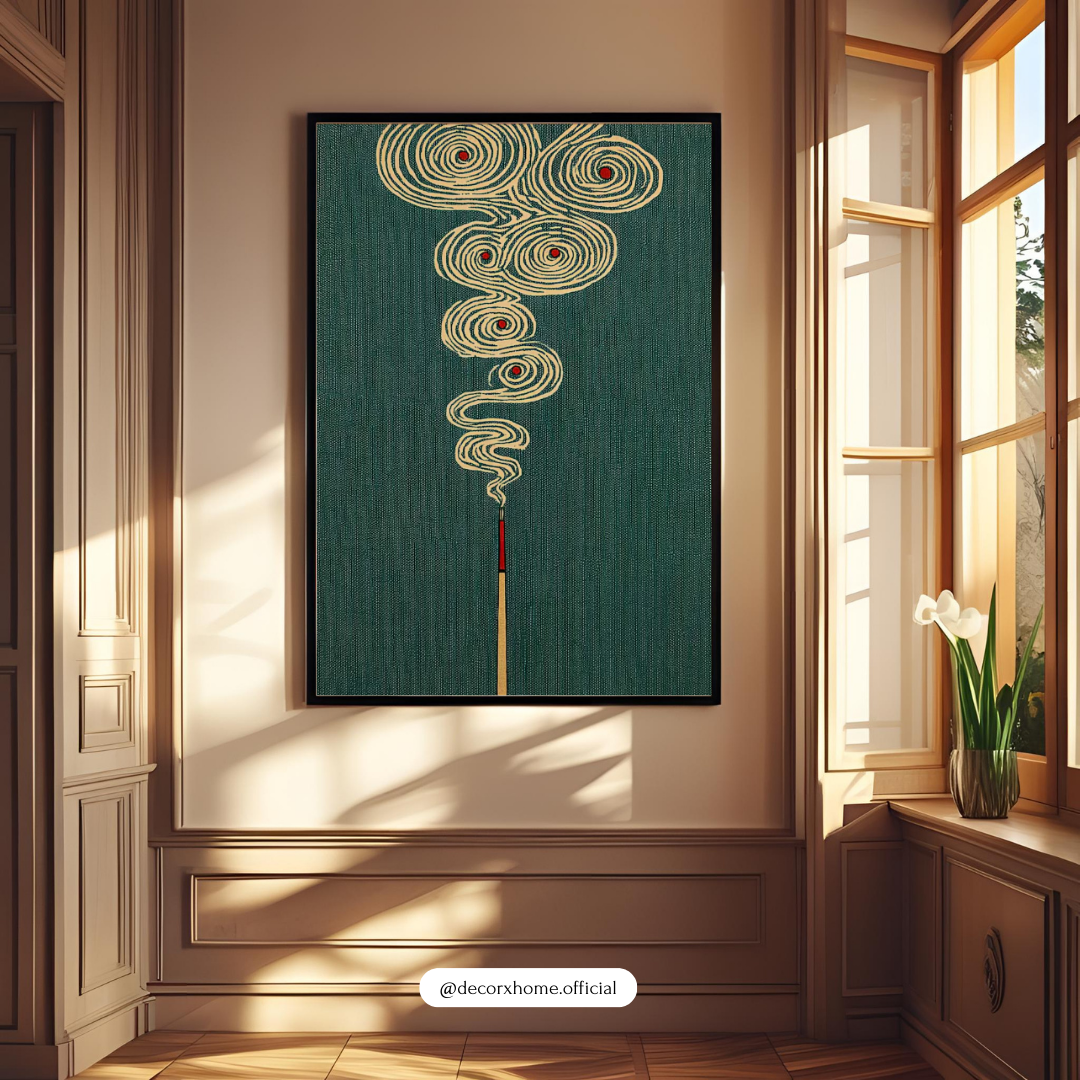 Abstract Incense Smoke Art Poster – Zen Minimalist Meditation Wall Art | Decorxhome