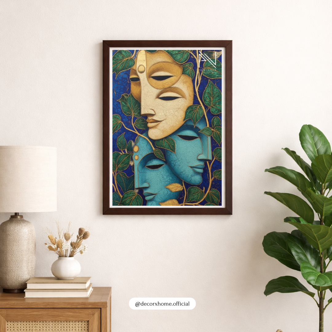 Serene Abstract Faces Wall Art Poster – Modern Spiritual Home Décor by Decorxhome