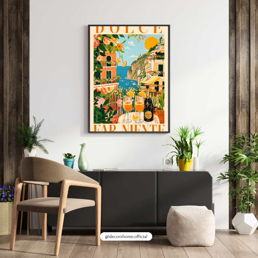 Dolce Far Niente Coastal Poster – Mediterranean Summer Wall Art