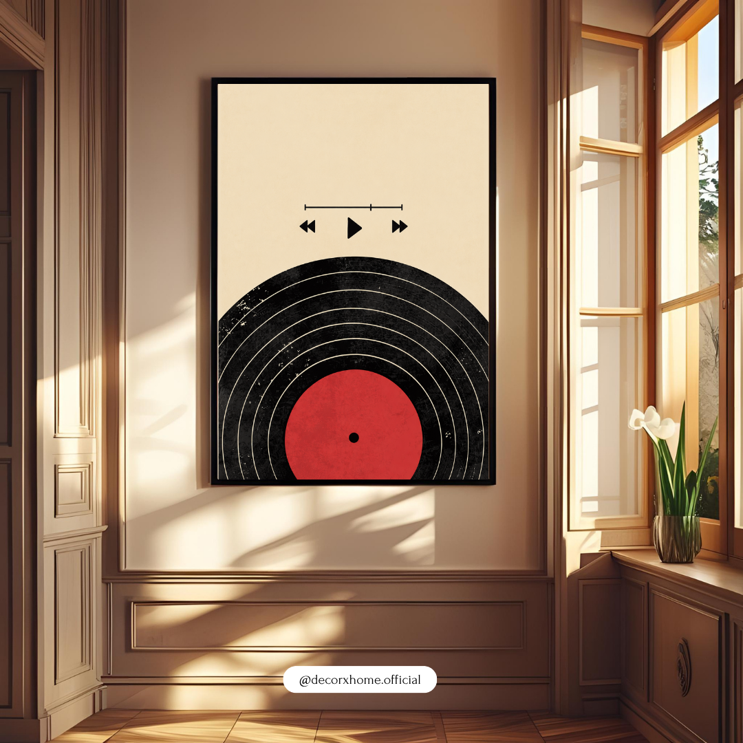Retro Vinyl Record Wall Art | Minimalist Music Poster | Decorxhome
