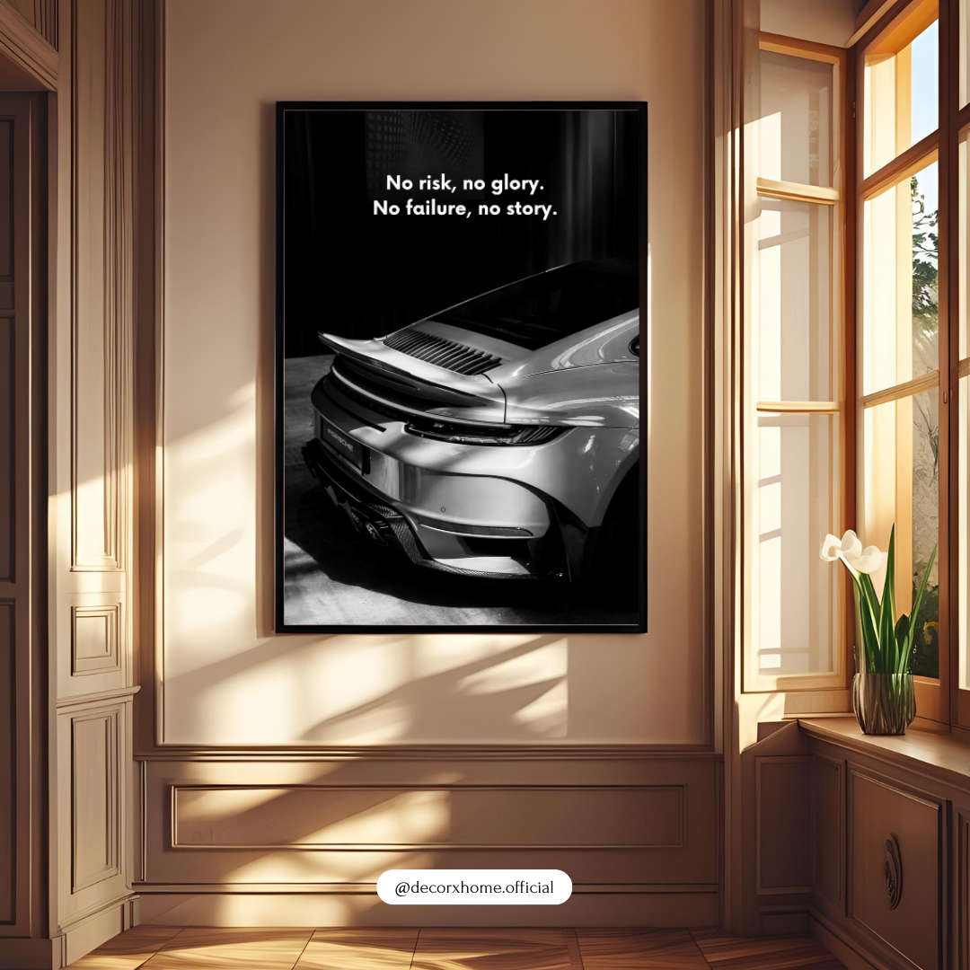 No Risk No Glory – Luxury Car Motivational Poster | Decorxhome