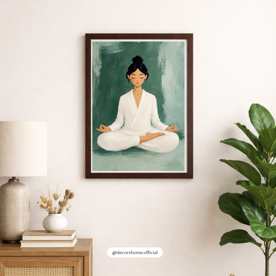 Decorxhome – Peaceful Meditation Girl Wall Art Poster
